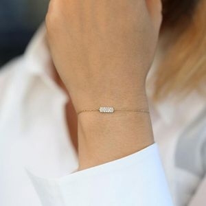 Bracelet Serti De Barre De Coupe Ronde En Or Jaune - Product Image 4