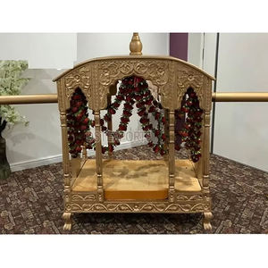 Doli Palki de Mariage Pakistanais, Entrée de la Mariée, Plaqué Or, Luxe, Bois, Portable, Taille Personnalisée pour les Événements de Mariage - Product Image 1