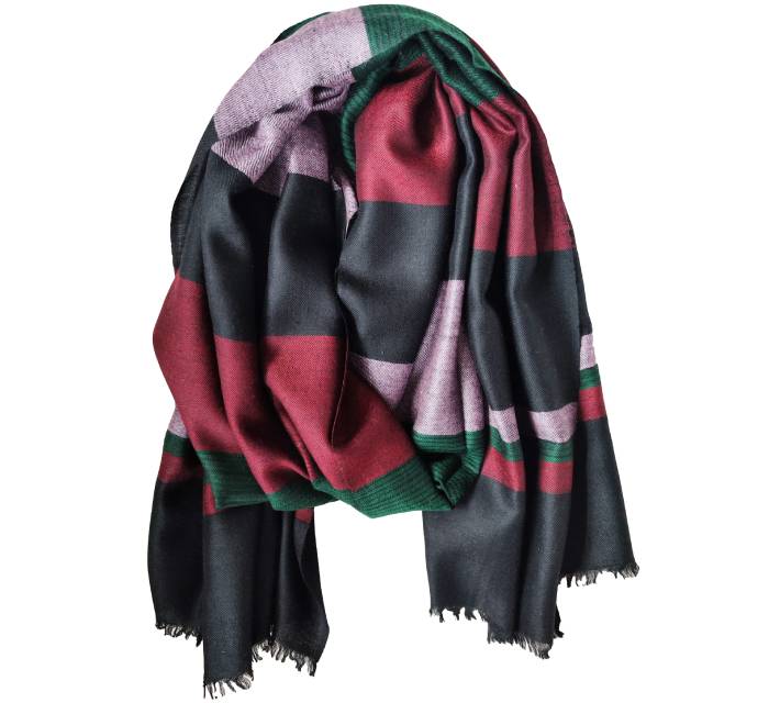 Elegant Black Women's Winter Wool Shawl Floral Jacquard Embroidery Full Warm Wear Scarf Benedetto Windproof Breathable Cashmere
