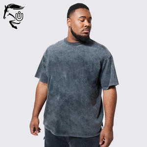 Vente chaude 100% coton lavé à l'acide tricoté T-Shirt uni blanc grande taille Streetwear pour Fitness prix de gros - Product Image 3
