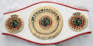 Custom Boxing Championship <b>Belt</b> With <b>Red</b> Leather Strap And Gold Plated Plate - Product Image 3