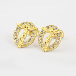 QIKU Vente en gros Boucles d'oreilles à clous en cuivre de qualité, design original chrétien religieux de Jésus, pour le marché européen - Product Image 5