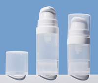 Bouteille à pompe sans air transparente de luxe 50 ml en AS avec impression de logo personnalisé, rechargeable, pour lotion cosmétique et sérum