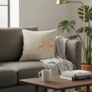 Handmade Floral Print Square <b>Throw</b> Pillow <b>Covers</b> Style for <b>Sofas</b> Bedrooms Outdoor Spaces for Hotels - Product Image 4