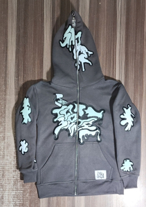 Vente en gros de sweats à capuche à fermeture éclair intégrale en coton mélangé pour l'hiver 2025, à prix avantageux, design imperméable avec strass - Product Image 5