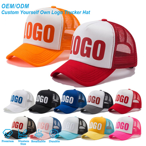 Hot Selling Custom High-Definition Logo Printed Baseball Trucker Caps with Adjustable Buckle Trucker Hat