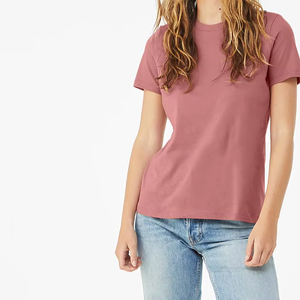 Camisetas de cuello redondo de algodón para mujer, Camiseta básica de manga corta de Color sólido, camiseta de corte clásico, camisetas transpirables de verano para mujer, camisetas en blanco - Product Image 1