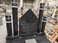 Pierre tombale en granit noir, pierre tombale musulmane en granit, design graphique personnalisé en granit G654 moderne pour monuments extérieurs