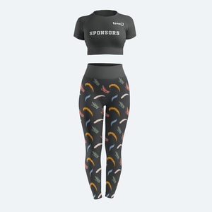 Ensemble de leggings de sport pour femmes, respirant, tricoté, à taille élastique, avec transfert thermique par sublimation, personnalisable pour équipes, direct usine - Product Image 6