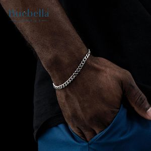 6mm 925 Sterling Silver 14K <b>White</b> <b>Gold</b> Plated Cuban Link <b>Bracelet</b> Hip Hop Style For Men - Product Image 2