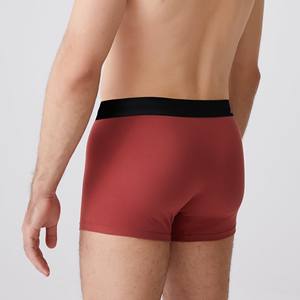 Wholesale OEM <b>Men's</b> Cotton <b>Boxers</b> Mid-Waist Brief 95% <b>Bamboo</b> 5% Spandex Custom Waistband Underwear Breathable Knitted Made - Product Image 3