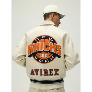 Blouson en cuir à capuche Autumn Icon de Kith & Avirex Wholesale New York Knicks - Product Image 3