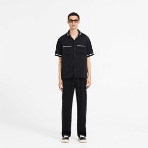 Elegantes pantalones de resort para hombre con cintura elástica Diseño versátil disponible en negro azabache y latte Todas las tallas - Product Image 1