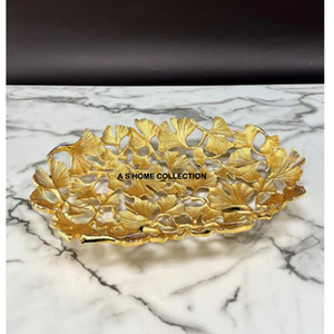 Bol de fruits moderne en acier inoxydable de vente chaude bol de vaisselle de fleur décorative de branche de feuille de conception personnalisable inhabituelle - Product Image 6