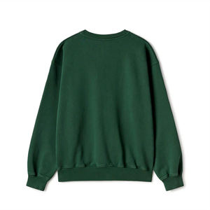 เสื้อสเวตเชิ้ตยูนิเซ็กซ์สีเขียวป่า 100% ผ้าฝ้ายฟลีซ เป็นมิตรกับสิ่งแวดล้อม ระบายอากาศได้ดี ทรงปกติ สวมหัว คอกลม แบบต่อผ้า - Product Image 2