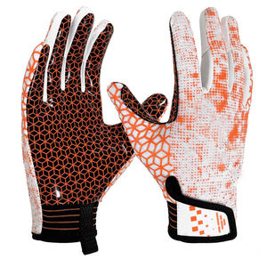 Gants de football américain en cuir 100% de haute qualité imprimés sur mesure, poignée en silicone à motif de diamant. - Product Image 4