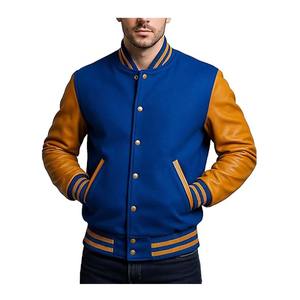 Chaquetas de invierno con botones informales a la moda de peso pesado bordadas de algodón de alta calidad, chaqueta de béisbol universitaria para hombre - Product Image 5