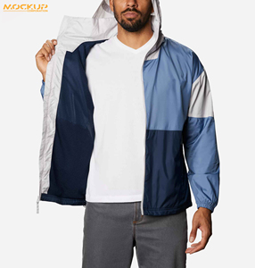 Veste coupe-vent imperméable pour homme, veste en softshell légère personnalisée, polaire, veste de randonnée réfléchissante, coupe-vent d'extérieur en gros - Product Image 5