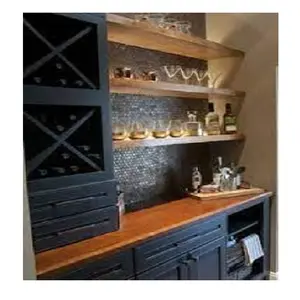 Aperol Spritz kabinet Bar hidrolik sudut kayu Solid lemari rak anggur bar ruang tamu dengan roda bergerak