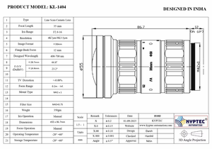 เลนส์กล้องแบบไลน์สแกนขนาด 35 มม. สำหรับการถ่ายภาพความละเอียดสูง 8K และ 4K สำหรับระบบตรวจสอบภาพอุตสาหกรรม - Product Image 5