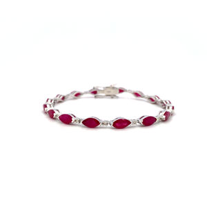 Precious Marques Round <b>Ruby</b> With Diamond <b>Bracelet</b> in 925 Sterling Silver <b>Bracelet</b> Gift for Christmas Jewelry for Wholesale - Product Image 4