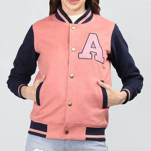 Custom High Quality Lightweight Cotton Knitted Letterman Jacket <b>Covered</b> <b>Button</b> 100% Polyester Filling Winter Breathable Wear - Product Image 2