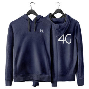 W4G personnalisé 100% coton tricoté solide polaire pull sweats à capuche hommes sérigraphie avant printemps porter anti-rides - Product Image 4