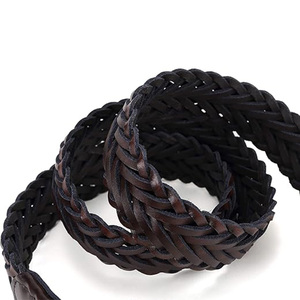 Ceinture en cuir de vachette tressé de mode en gros, ceinture en cuir véritable de haute qualité, ceinture de luxe pour homme, boucle en cuivre, largeur de 2,8 cm - Product Image 3