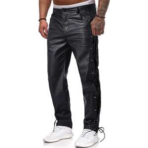 Pantalones de cuero PU brillantes Unisex de alta calidad totalmente personalizables con logotipo propio recién llegado pantalones de chándal de lona informales gran oferta - Product Image 4