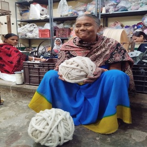 Soft and Cozy Eco-friendly Chunky Wool <b>Yarn</b> <b>100</b>% Pure Handmade Wool Colored by Indian Women Artisans for Hand or Arm Knitting - Product Image 3