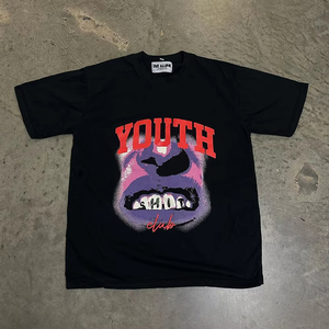 Personalizado de gran tamaño Big Drop Shoulder Boxy Diseño Dtg Serigrafía Impresión Camiseta de algodón con 220 Gsm Unisex con diseño único - Product Image 1