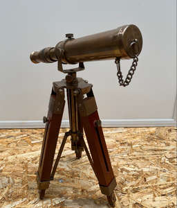 Telescopio marino de latón antiguo con trípode de madera coleccionable, regalo Vintage, soporte hecho a mano, telescopio de latón, el mejor artículo - Product Image 2