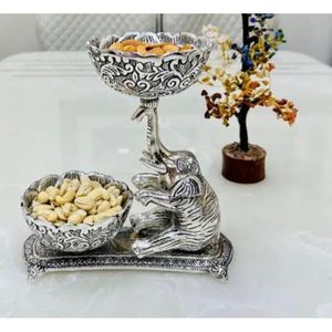 Elegantes Recuerdos de Boda de Plata Alemana con Forma de Elefante, Decoración para Regalos Corporativos con Diseño de Pantalla Gratuita, Caja de Terciopelo Incluida - Product Image 1