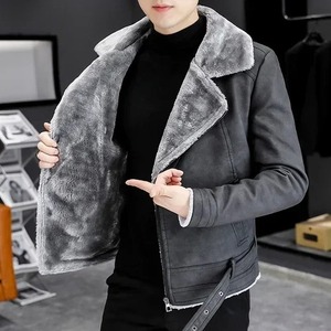 Veste de moto d'hiver en cuir véritable pour hommes, imperméable, mince, col rabattu, toile respirante, coupe-vent, manteau de motard - Product Image 4