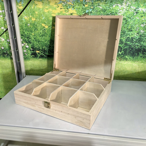 กล่องไม้ฝาปิดบานพับหลายช่องพร้อมกล่องใส่ของแบ่งช่องกล่องชาแบบถอดได้กล่องชากาแฟเครื่องประดับ - Product Image 5