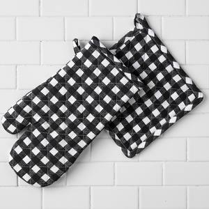 Recycled Cotton <b>Oven</b> Mitts <b>with</b> <b>Silicone</b> printed Pot Holders for Cooking Microwave Baking Home Food Protection for Restaurants - Product Image 3