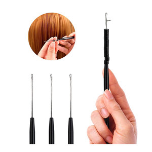 Buy 1 Set Aluminum Hair Crochet Needles Kit <strong>3</strong> <strong>Hook</strong> Needles <strong>Loop</strong> for Lace Wigs Micro Ring Hair Extension Tool <strong>Hook</strong> Needle - Product Image 1