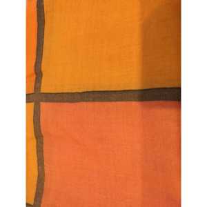 Bufanda de Lujo de Cachemira y Seda para Otoño, Diseño Personalizado, Color Naranja Quemado, Satén, Larga y Cuadrada, Patrón de Diseñador para Primavera Verano Digital - Product Image 1