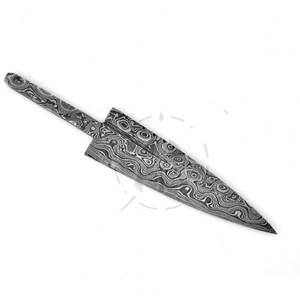 Personnalisez votre propre logo de marque, kits de couteaux à lame vierge en acier Damas faits à la main, OEM, avec étui en cuir - Product Image 4