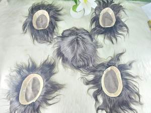 Men's Straight 38MM Mono Regular Model <b>Toupee</b> 100% Indian Remy Human Hair Wig Silk Base Closure Solution for Baldness - Product Image 2