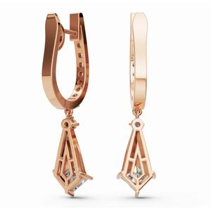 Exclusivos Pendientes de Diamantes con Ilusión de Nebulosa en Oro de 14 Quilates, Corte Princesa y Redondo, Joyería Cultivada en Laboratorio, Proveedor Mayorista - Product Image 3