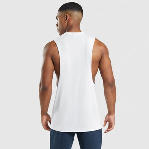 Men's Cotton Muscle <b>Vest</b> Custom Logo OEM Raw Edge Tank Top Knitted Weaving Fitness Workout <b>Compression</b> Casual Running Use - Product Image 6