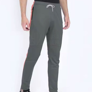 Pantalon de survêtement gris et rose pour homme avec empiècements latéraux, taille élastique, cordon de serrage, décontracté, respirant, poids moyen - Product Image 2