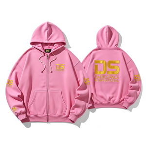 100% coton unisexe manteau d'hiver zippé élégant sweat à capuche surdimensionné avec motif solide personnalisable sweat-shirt respirant pour hommes - Product Image 4