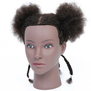 Tête d'Apprentissage <span class=keywords><strong>Afro</strong></span> en Cheveux Humains Véritables pour <span class=keywords><strong>Coiffure</strong></span>, Modè<span class=keywords><strong>le</strong></span> de Pratique pour Coloration, Permanente, Coupe et Stylisme, Visage Noir - Product Image 6