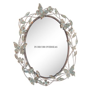 Miroir mural de forme ronde encadré de designer en métal plaqué or de qualité luxueuse du fabricant indien à un prix impressionnant - Product Image 3