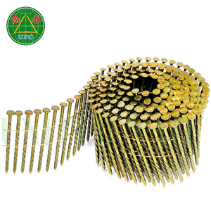 Bobina de alambre de 15 grados, anillo de tornillo estilo cabeza a cuadros, vástago liso para paleta de madera, uso de pistola de clavos neumática - Product Image 3