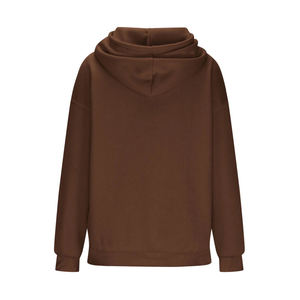 Custom Logo Oversized Women <b>Hoodie</b> Heavyweight Fleece Solid Brown Hoodies Streetwear Casual Drop Shoulder Pullover Sweatshirt - Product Image 4