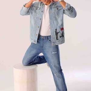 Veste en jean pour homme de style unique de toutes les marques Veste en jean pour homme vintage en éponge avec logo personnalisé - Product Image 4