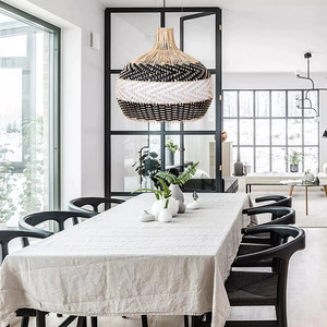 Candelabros de ratán natural para interiores y lámparas colgantes cubierta de lámpara de araña de techo natural para habitaciones - Product Image 3